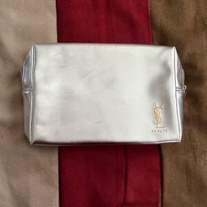 YSL Silver Cosmetic Bag GWP